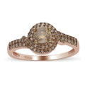 Natural Champagne Diamond Classic Ring in Sterling Silver - Sticky add to cart bar