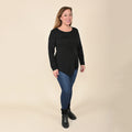 TAMSY Black Long Sleeve Asymmetrical Blouse - L - Sticky add to cart bar