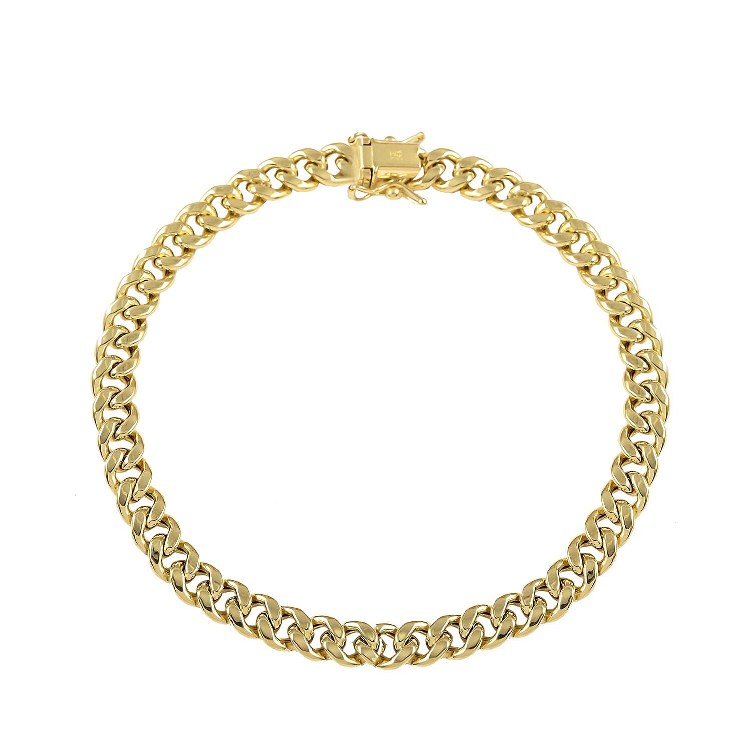 10K Yellow Gold 3.5mm Cuban Chain Bracelet (7.00 In) 1.7 Grams