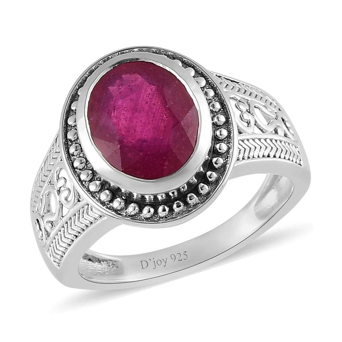 Artisan Crafted Niassa Ruby (FF) Solitaire Ring in Sterling Silver 3.90 ctw