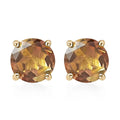 Luxoro AAA Jenipapo Andalusite Stud Earrings, 10K Yellow Gold Earrings, Andalusite Earrings, Gold Studs, Solitaire Studs 1.10 ctw - Sticky add to cart bar