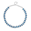Multi Color Glass Tennis Necklace 20-22 Inches in Goldtone - Sticky add to cart bar
