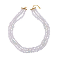 Lapis Lazuli and Blue Glass Beaded Multi Strand Necklace 20-22 Inches in Goldtone 15.00 ctw