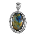 Malagasy Labradorite Solitaire Pendant in Platinum Over Copper 37.90 ctw - Sticky add to cart bar