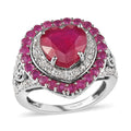 TLV Niassa Ruby, Natural White Zircon Ring in Platinum Over Sterling Silver (Size 7.0) 7.20 ctw - Sticky add to cart bar