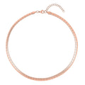 Stripe Textured Omega Chain Necklace (18-20 Inches) in ION Plated RG Stainless Steel (21 g) , Tarnish-Free, Waterproof, Sweat Proof Jewelry - Sticky add to cart bar