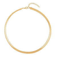 Stripe Textured Omega Chain Necklace 18-20 Inches in Stainless Steel 21 Grams