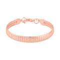 Stripe Textured Omega Chain Bracelet in ION Plated RG Stainless Steel (7.50-9.50In) 9.50 Grams - Sticky add to cart bar