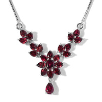 Premium Orissa Rhodolite Garnet 5.00 ctw Necklace in Rhodium Over Sterling Silver 19 Inches