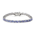 TLV Tanzanite Tennis Bracelet in Platinum Over Sterling Silver (6.50 In) (9.60 g) 7.40 ctw - Sticky add to cart bar