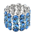 Blue Austrian Crystal and Blue Glass Bracelet in Silvertone (6.50-7.0In) - Sticky add to cart bar