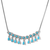 Premium Sleeping Beauty Turquoise 2.50 ctw Necklace in Rhodium Over Sterling Silver 19 Inches