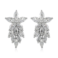 Moissanite Earrings in Platinum Over Sterling Silver 2.15 ctw