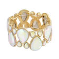 White Mystic Color Glass Bracelet in Goldtone (6.5-7.0In) - Sticky add to cart bar