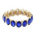 Blue Glass Tennis Bracelet in Goldtone (6.50-7.0In) - Sticky add to cart bar