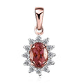 Luxoro 10K Rose Gold Premium Blush Tourmaline and Moissanite Sunburst Pendant 0.75 ctw - Sticky add to cart bar