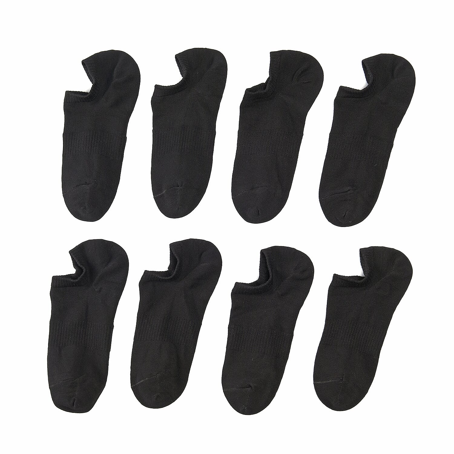Set of 4 Black Sock with Silicone Heel Grip (Foot Size 10.24"-11.81")