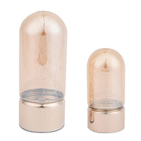 Set of 2 Warm Led Lantern - Smoke Gray & Amber (3 AAA battery not included)
