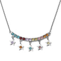 Multi Color Austrian Crystal 5 Star Necklace 20 Inches in Stainless Steel 4.20 ctw - Sticky add to cart bar