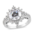 LUSTRO STELLA Platinum Over Sterling Silver Ring Made with Zirconia from Swarovski 8.30 ctw - Sticky add to cart bar