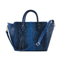 The Grand Pelle Handcrafted Blue Color 100 % Genuine Python Leather Tote Bag (12.2"x10.84"x5.51") - Sticky add to cart bar