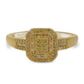 Yellow Diamond Cluster Ring in Rhodium and Vermeil Yellow Gold Over Sterling Silver (Size 10.0) 0.50 ctw - Sticky add to cart bar