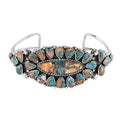 SANTA FE Style Spiny Turquoise Cuff Bracelet in Sterling Silver (6.00 In) 25.40 Grams 11.00 ctw - Sticky add to cart bar