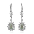 Narsipatnam Alexandrite and White Zircon Lever Back Earrings in Platinum Over Sterling Silver 0.85 ctw - Sticky add to cart bar