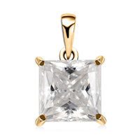 Luxoro Moissanite Pendant, 10K Yellow Gold Pendant, Moissanite Solitaire Pendant 2.85 ctw
