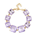 Purple Color Glass Bracelet in Goldtone (7.25-9.00In) - Sticky add to cart bar