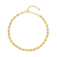 18K Yellow Gold Diamond-Cut Beaded Bracelet (6.50-8.00In) 3.70 Grams