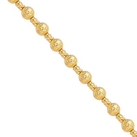 18K Yellow Gold Beaded Necklace ,  Diamond-Cut Beaded Necklace , Gold Necklace , 18 Inches Necklace 9.15 Grams