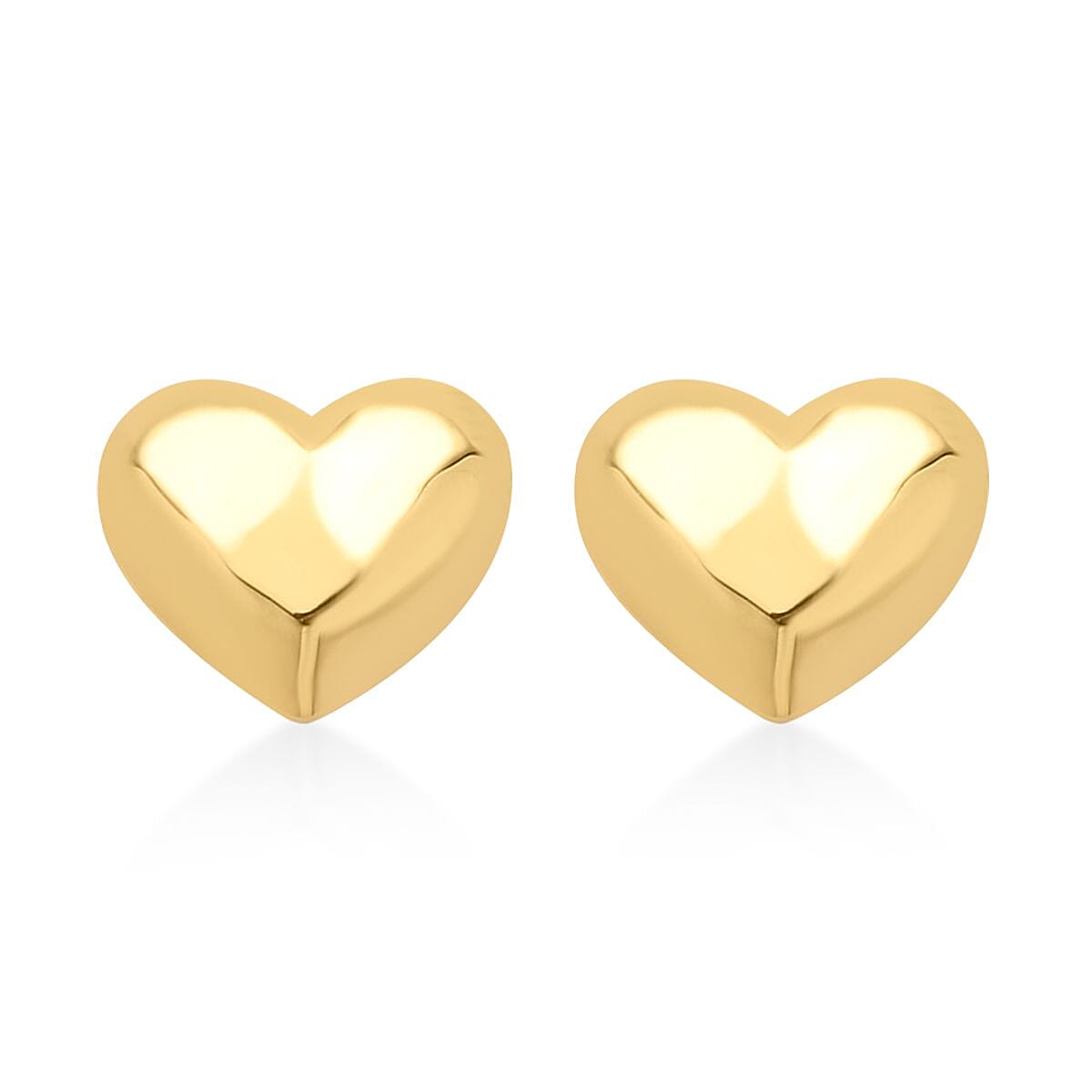 18K Yellow Gold Heart Stud Earrings 0.60 Grams