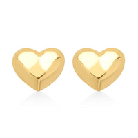 18K Yellow Gold Heart Stud Earrings 0.60 Grams