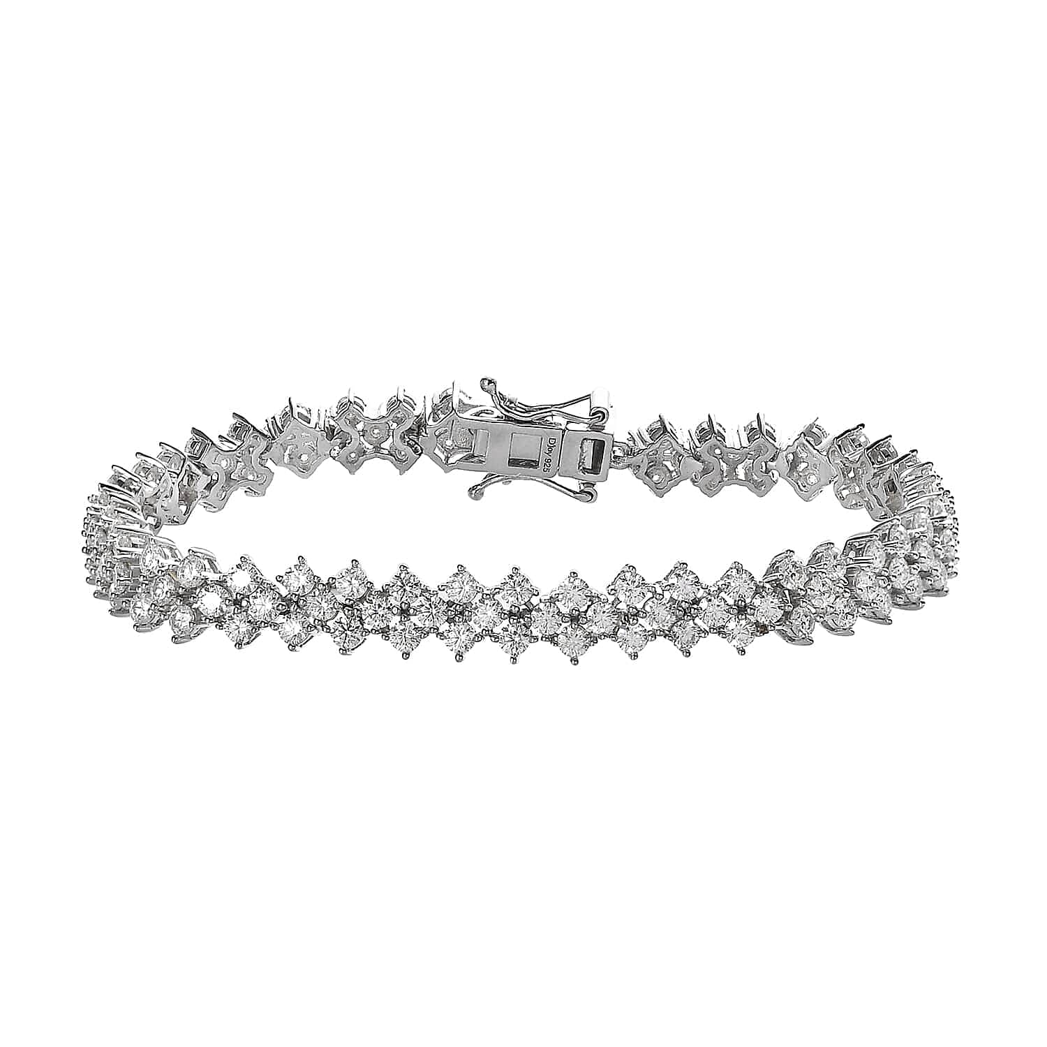Moissanite Bracelet in Platinum Over Sterling Silver (7.25 In) (Delivery in 5-7 Business Days) 7.50 ctw