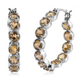 Golden Scapolite Inside Out Hoop Earrings in Platinum Over Sterling Silver 5.25 ctw - Sticky add to cart bar