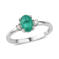 Emeraldine Quartz (Triplet) and Moissanite Ring in Platinum Over Sterling Silver (Size 9.0) 1.10 ctw (Delivery in 5-7 Business Days) - Sticky add to cart bar
