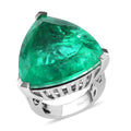 One Time Only Emeraldine Quartz Ring in Platinum Over Sterling Silver (Size 10.0) (12.25 g) (Delivery in 7-10 Business Days) 48.00 ctw - Sticky add to cart bar