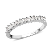 Diamond Half Eternity Band Ring in Platinum Over Sterling Silver 0.25 ctw