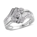 Diamond Ring in Platinum Over Sterling Silver (Size 9.0) 0.50 ctw - Sticky add to cart bar