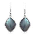 Malagasy Labradorite Dangle Earrings in Stainless Steel 36.00 ctw - Sticky add to cart bar