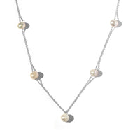 White Freshwater Pearl Necklace 18 Inches in Sterling Silver