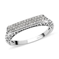 Diamond Three row Band Ring in Sterling Silver 0.25 ctw - Sticky add to cart bar