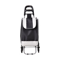 Black Trolly Bag with Iron Shelf and Wheels (Capacity: 2.5kg, Size:96x41x33cm)