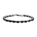 Natural Thai Black Spinel Tennis Bracelet in Stainless Steel (6.50 In) 12.60 ctw - Sticky add to cart bar