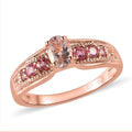 Premium Marropino Morganite, Morro Redondo Pink Tourmaline Ring in Vermeil RG Over Sterling Silver (Size 10.0) 0.50 ctw - Sticky add to cart bar