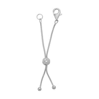 Rhodium Over Sterling Silver Adjustable Bolo Slider 1mm Snake Chain with 11mm Lobster Lock