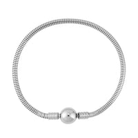 Snake Chain Bracelet in Stainless Steel (7.50 In) with Round Shape Lock