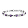 Amethyst Bracelet in Stainless Steel (6.50 In) 3.75 ctw - Sticky add to cart bar