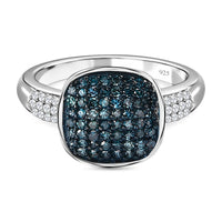 White Diamond Ring in Platinum Over Sterling Silver (Size 10.0) 0.50 ctw